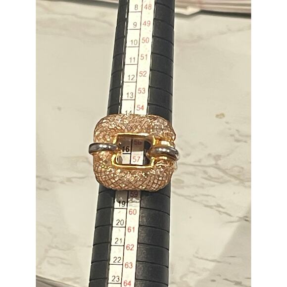 Alloy Rhinestone Square Women's Ring Faux Crystal in Mesh - Picture 4 of 8